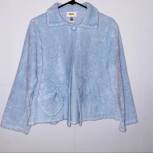 TALBOTS size S Baby Blue Chenille Topper